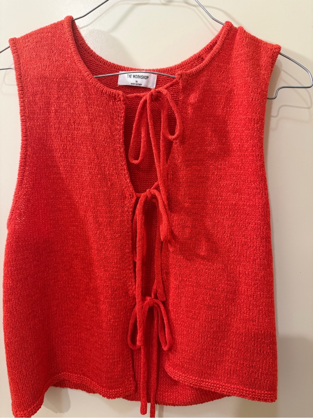 Workshop Republic Clothing Bright Red Tie-Back Knit Tank